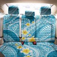 Plumeria Polynesian Sky Blue Glitter Pattern Back Car Seat Cover
