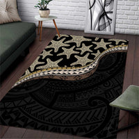 Beige Polynesian Starfish Unique Pattern Area Rug