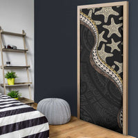 Beige Polynesian Starfish Unique Pattern Door Cover