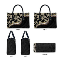 Beige Polynesian Starfish Unique Pattern Leather Bag