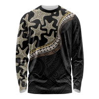 Beige Polynesian Starfish Unique Pattern Long Sleeve Shirt