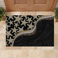 Beige Polynesian Starfish Unique Pattern Rubber Doormat