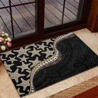 Beige Polynesian Starfish Unique Pattern Rubber Doormat
