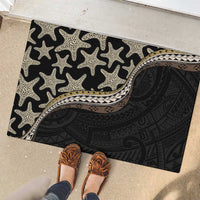 Beige Polynesian Starfish Unique Pattern Rubber Doormat
