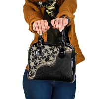 Beige Polynesian Starfish Unique Pattern Shoulder Handbag