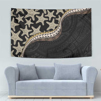 Beige Polynesian Starfish Unique Pattern Tapestry