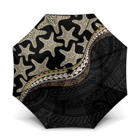 Beige Polynesian Starfish Unique Pattern Umbrella