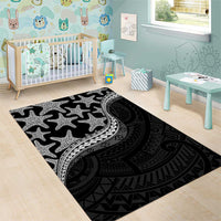 Monotone Polynesian Starfish Unique Pattern Area Rug