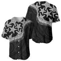 Monotone Polynesian Starfish Unique Pattern Baseball Jersey