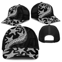 Monotone Polynesian Starfish Unique Pattern Baseball Net Cap