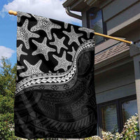 Monotone Polynesian Starfish Unique Pattern Garden Flag