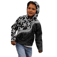 Monotone Polynesian Starfish Unique Pattern Kid Hoodie