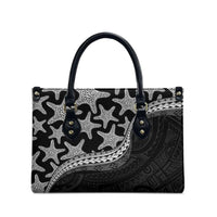 Monotone Polynesian Starfish Unique Pattern Leather Bag