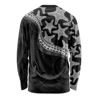 Monotone Polynesian Starfish Unique Pattern Long Sleeve Shirt