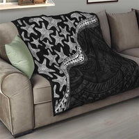 Monotone Polynesian Starfish Unique Pattern Quilt