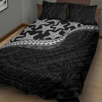 Monotone Polynesian Starfish Unique Pattern Quilt Bed Set