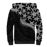Monotone Polynesian Starfish Unique Pattern Sherpa Hoodie