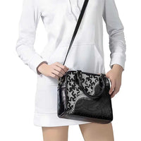 Monotone Polynesian Starfish Unique Pattern Shoulder Handbag