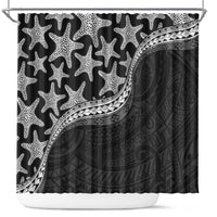 Monotone Polynesian Starfish Unique Pattern Shower Curtain