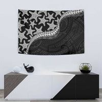 Monotone Polynesian Starfish Unique Pattern Tapestry