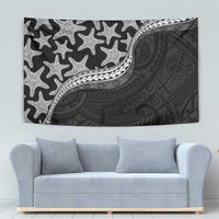 Monotone Polynesian Starfish Unique Pattern Tapestry