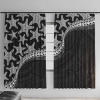 Monotone Polynesian Starfish Unique Pattern Window Curtain
