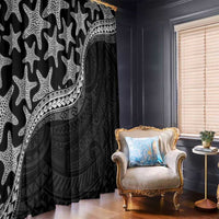 Monotone Polynesian Starfish Unique Pattern Window Curtain