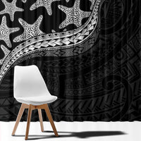 Monotone Polynesian Starfish Unique Pattern Window Curtain