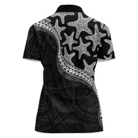 Monotone Polynesian Starfish Unique Pattern Women Polo Shirt