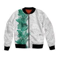 Hawaii Tropical Leaves Bomber Jacket Polynesian Pattern