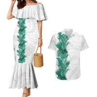 Hawaii Tropical Leaves Couples Matching Mermaid Dress and Hawaiian Shirt Polynesian Pattern