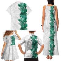 Hawaii Tropical Leaves Family Matching Tank Maxi Dress and Hawaiian Shirt Polynesian Pattern