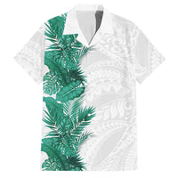 Hawaii Tropical Leaves Family Matching Tank Maxi Dress and Hawaiian Shirt Polynesian Pattern