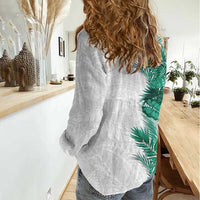 Hawaii Tropical Leaves Women Casual Shirt Polynesian Pattern