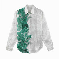 Hawaii Tropical Leaves Women Casual Shirt Polynesian Pattern