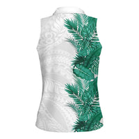 Hawaii Tropical Leaves Women Sleeveless Polo Shirt Polynesian Pattern