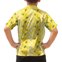 Hawaii Lemon Palaka Family Matching Off Shoulder Maxi Dress and Hawaiian Shirt Striped Stylized LT01 - Polynesian Pride