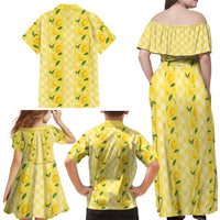 Hawaii Lemon Palaka Family Matching Off Shoulder Maxi Dress and Hawaiian Shirt Striped Stylized LT01 - Polynesian Pride