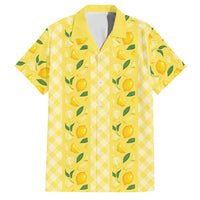 Hawaii Lemon Palaka Family Matching Off Shoulder Maxi Dress and Hawaiian Shirt Striped Stylized LT01 Dad's Shirt - Short Sleeve Yellow - Polynesian Pride