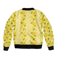 Hawaii Lemon Palaka Sleeve Zip Bomber Jacket Striped Stylized LT01 - Polynesian Pride