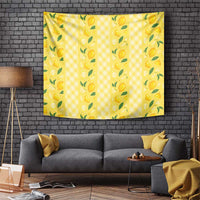 Hawaii Lemon Palaka Tapestry Striped Stylized