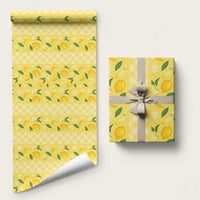 Hawaii Lemon Palaka Wrapping Paper Striped Stylized LT01 58" × 23" Yellow - Polynesian Pride