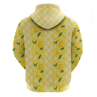 Hawaii Lemon Palaka Zip Hoodie Striped Stylized