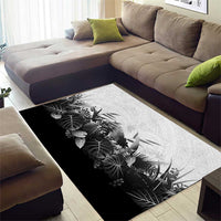 Hawaii Tropical Plant Monochrome Area Rug Vibrant Polynesian Pattern LT01 - Polynesian Pride