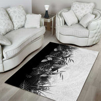 Hawaii Tropical Plant Monochrome Area Rug Vibrant Polynesian Pattern LT01 - Polynesian Pride