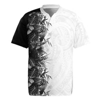 Hawaii Tropical Plant Monochrome Rugby Jersey Vibrant Polynesian Pattern