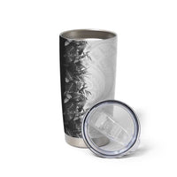 Hawaii Tropical Plant Monochrome Tumbler Cup Vibrant Polynesian Pattern