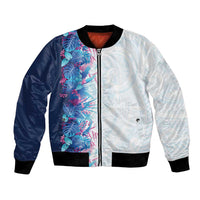 Hawaii Tropical Plant UliUli Bomber Jacket Vibrant Polynesian Pattern