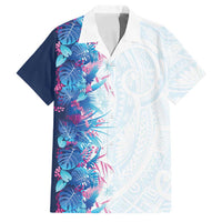 Hawaii Tropical Plant UliUli Family Matching Off Shoulder Short Dress and Hawaiian Shirt Vibrant Polynesian Pattern