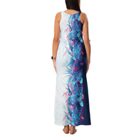 Hawaii Tropical Plant UliUli Family Matching Tank Maxi Dress and Hawaiian Shirt Vibrant Polynesian Pattern